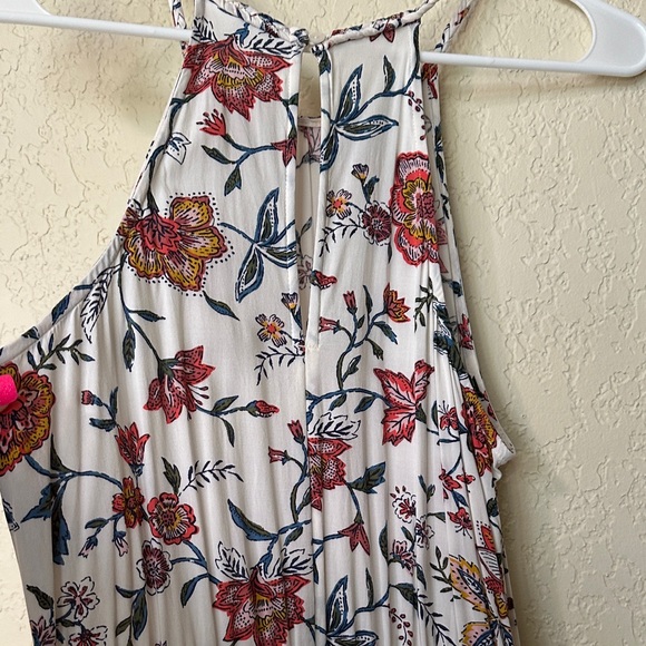 Old Navy White Floral Halter Maxi Dress with Rust Blooms XS - Picture 7 of 7